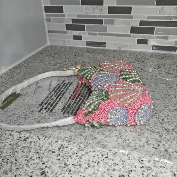 Vera Bradley Mini Roxbury Crescent Shoulder Bag (Cottage shells in Beaded) - Picture 8 of 10